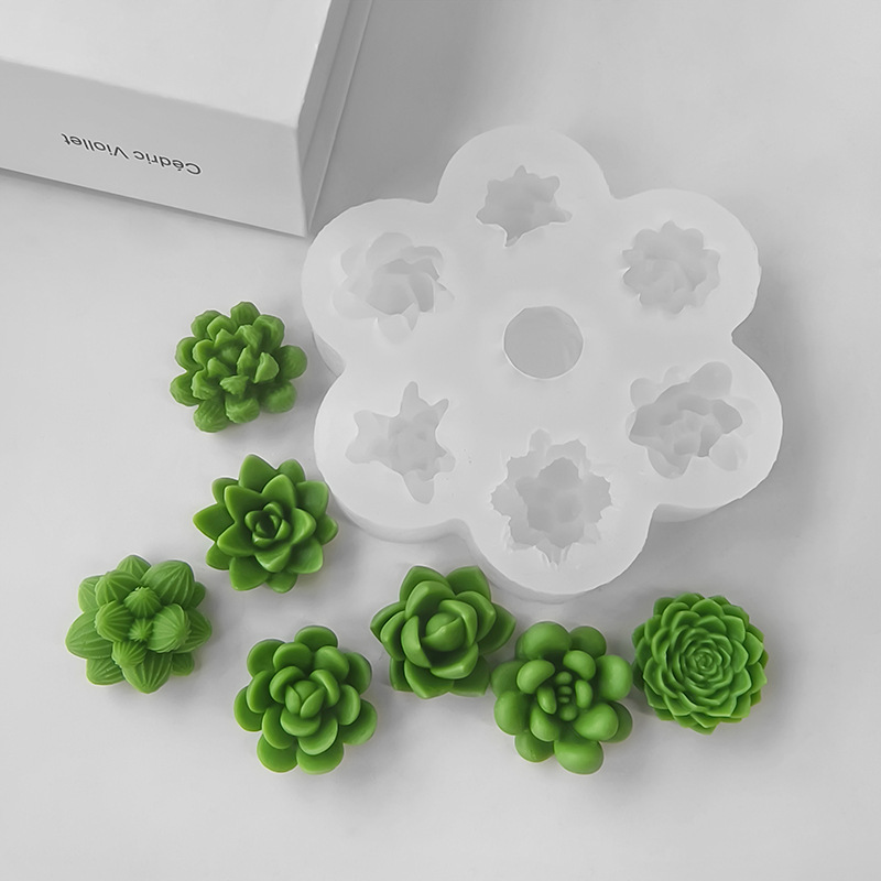 Soap Making Scents - 7 In1 Succulent Cactus Silicone Mold,