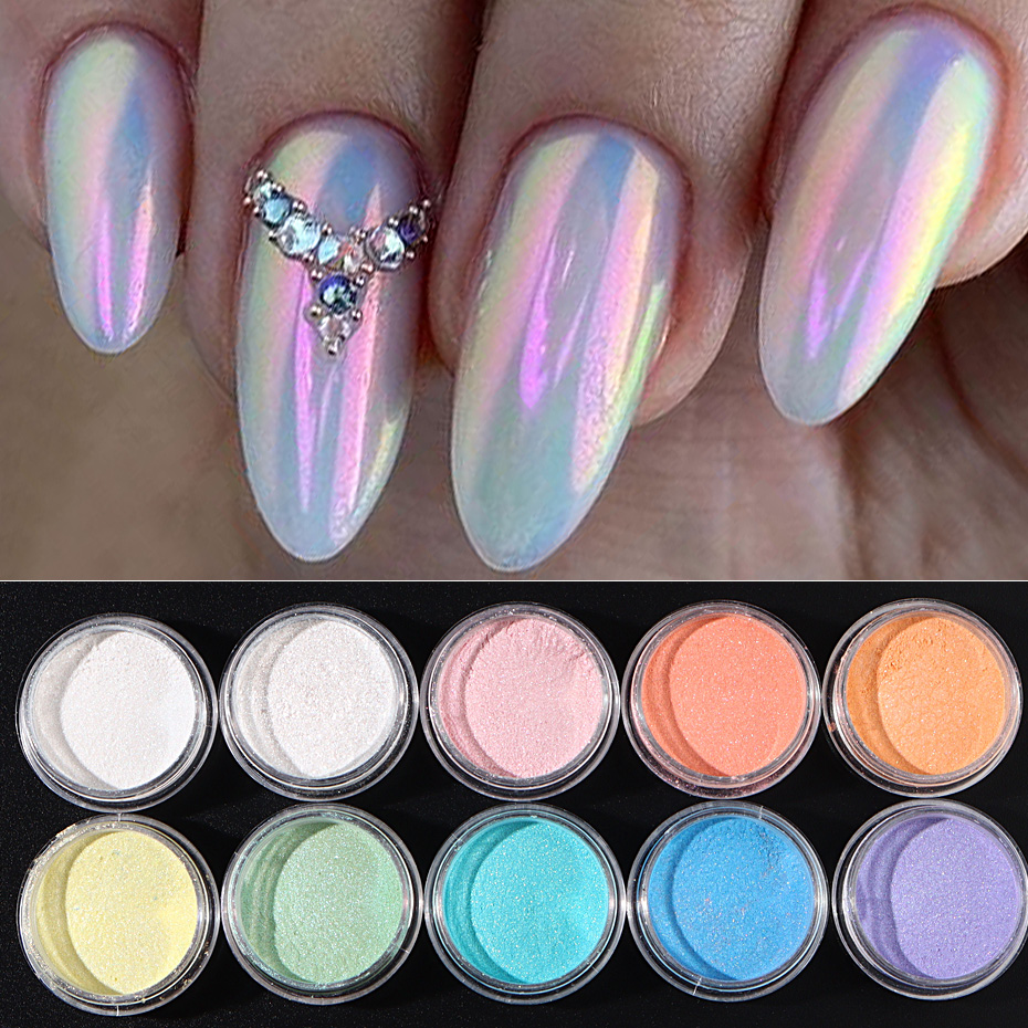 Mica Powder Colorant - 10pcs Set Nail Mermaid Dipping Powder