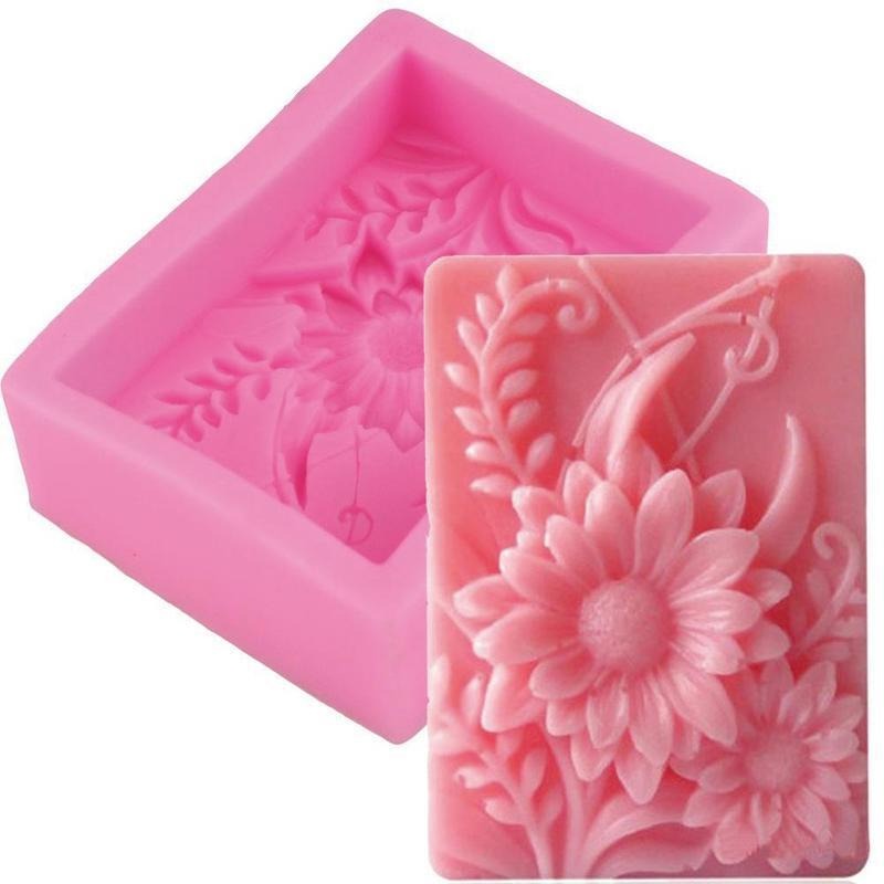 Soap Making Experiment - 1pc 3D Square Rose Flower Silicone