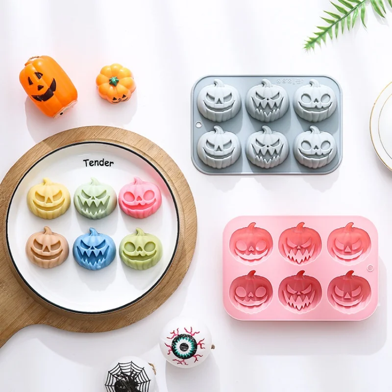 Soap Making Bar - 6-in-3 Pumpkin Shaped Silicone Mold Halloween