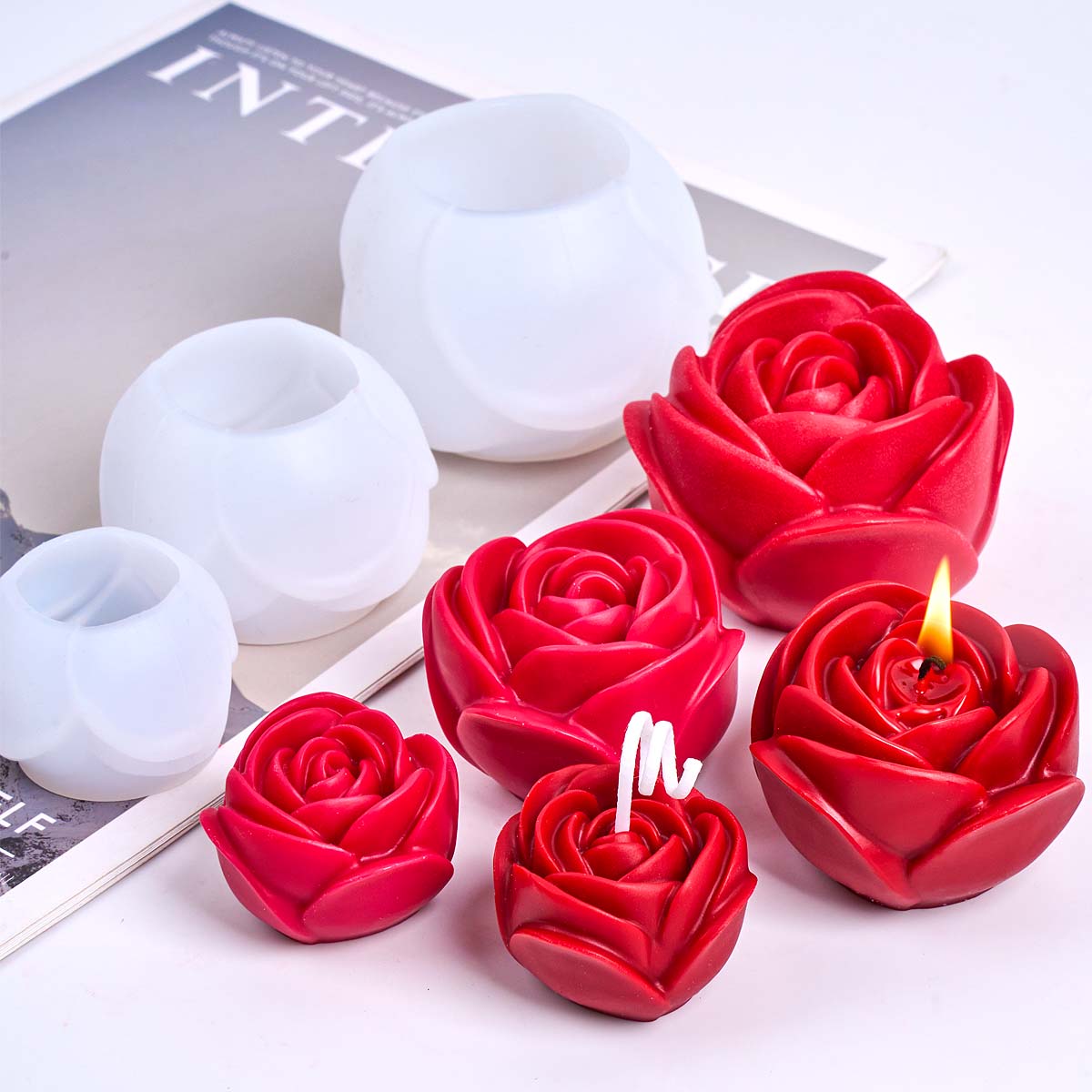 Soap Making Scents - 3D Flower Shape Silicone Candle Mold