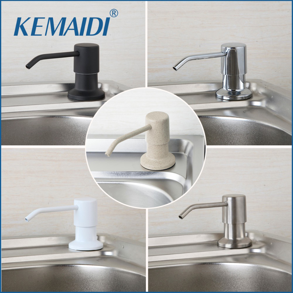 Oxide Pigment Soap - KEMAIDI Matte Black Soap Dispenser Chrome&Brushed