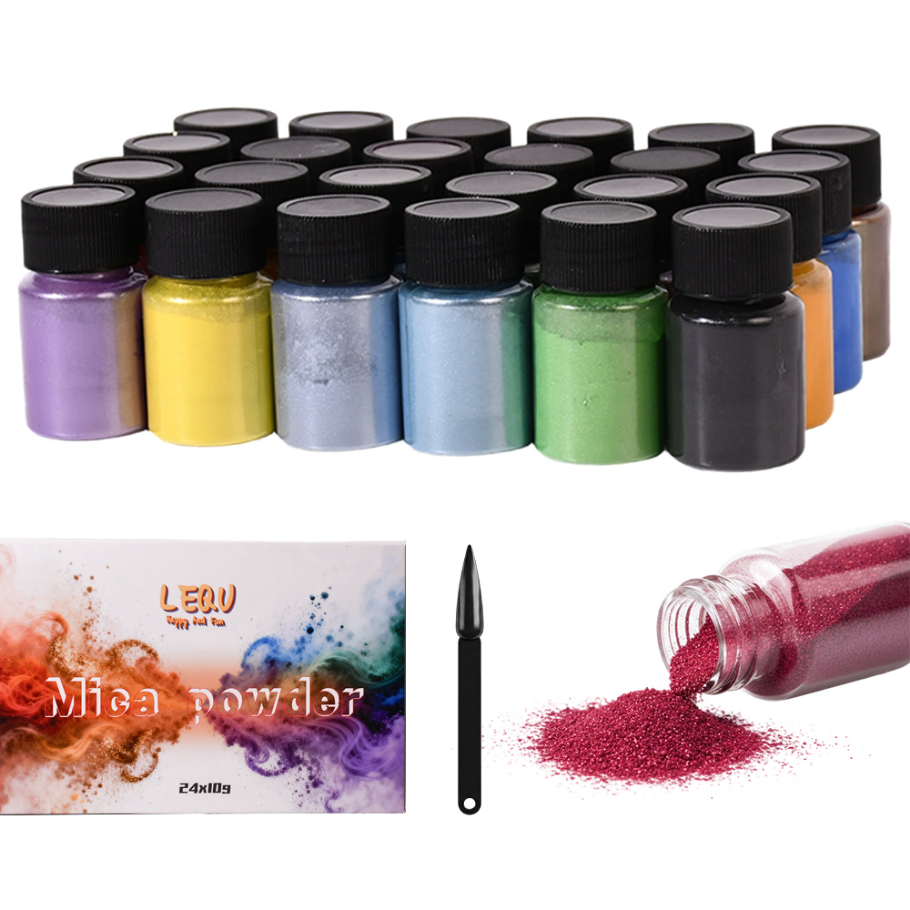 Mica Powder Colorant - 24-Color Chameleon Mica Powder: A color-changing