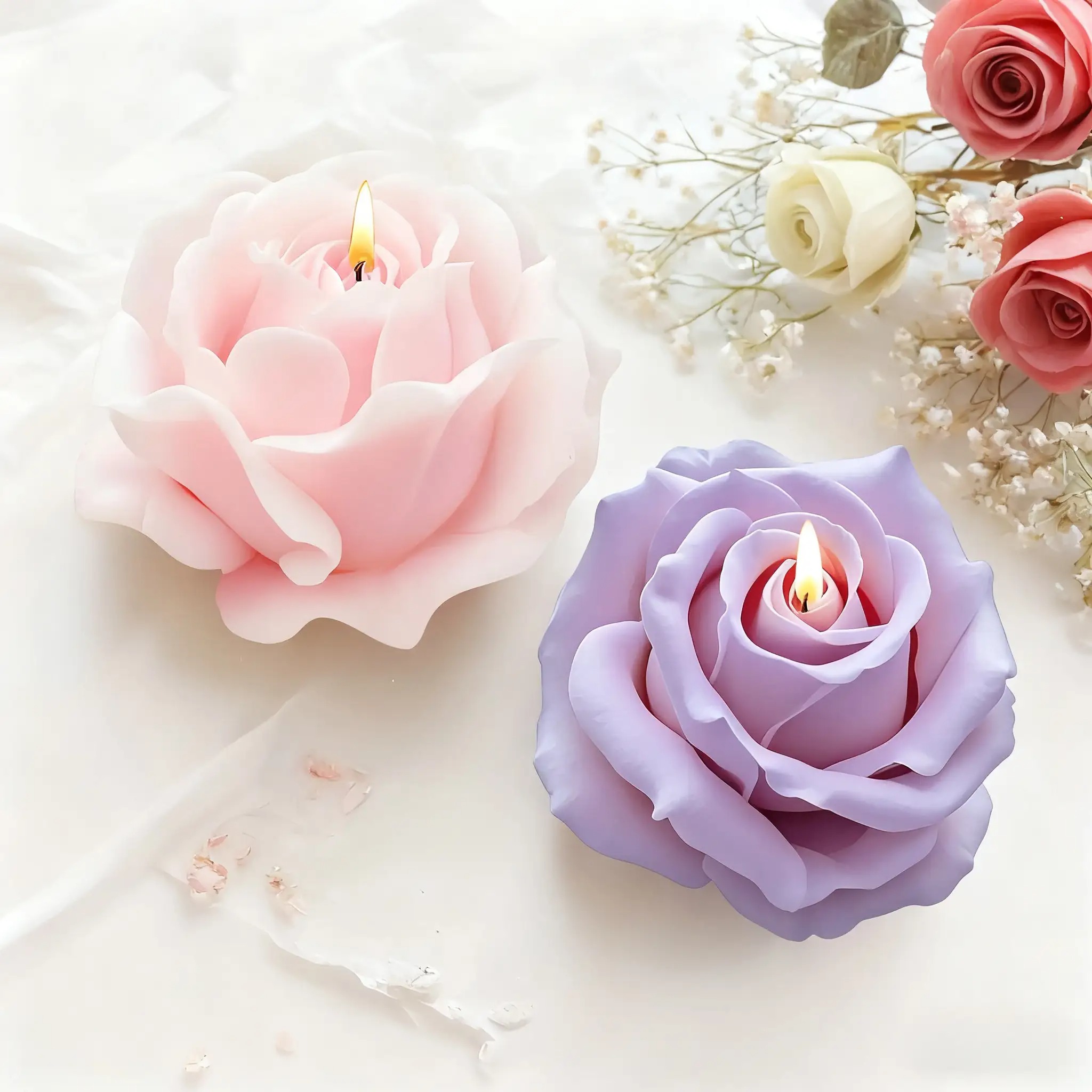 2-Piece Romantic 3D Rose Silic - Soap Making Scents ulasan dan harga