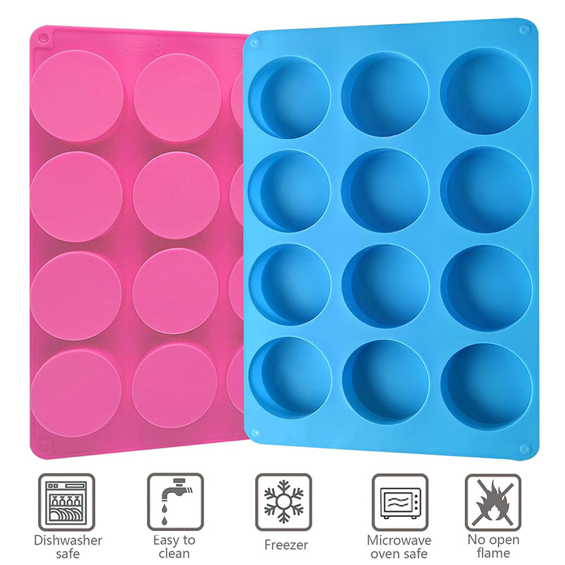 Round Silicone Molds 12-Cavity - Soap Making Bar ulasan dan harga