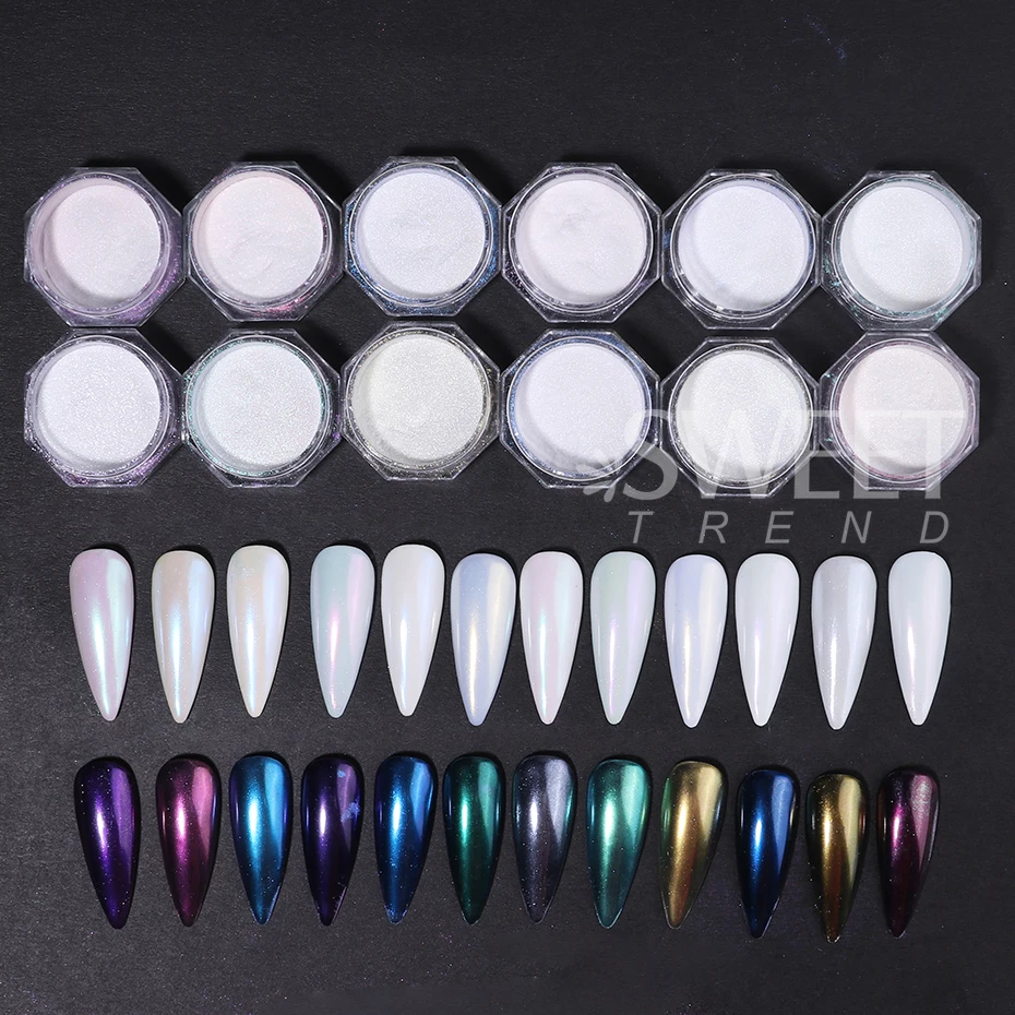 12pcs/set Shimmer Aurora Nail  - Mica Powder Colorant ulasan dan harga