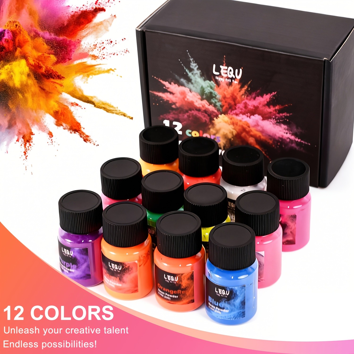 LEQU 12Colors Neon Fluorescent - Soap Making Experiment ulasan dan harga
