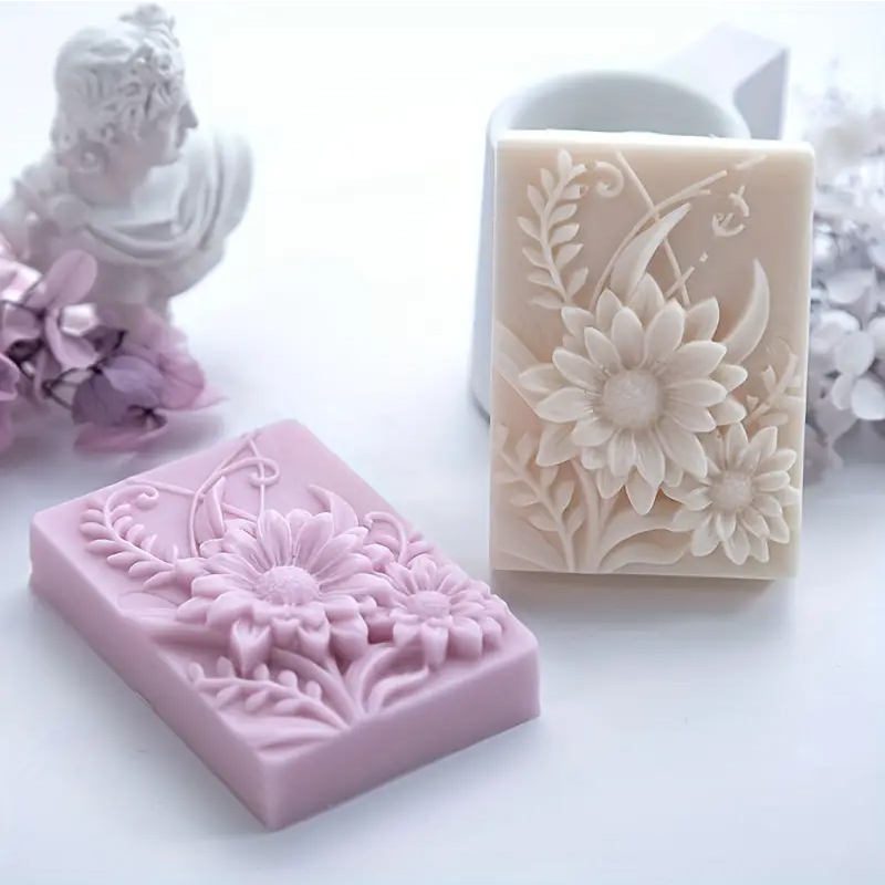 3D Flower Square Soap Silicone - Soap Making Scents ulasan dan harga