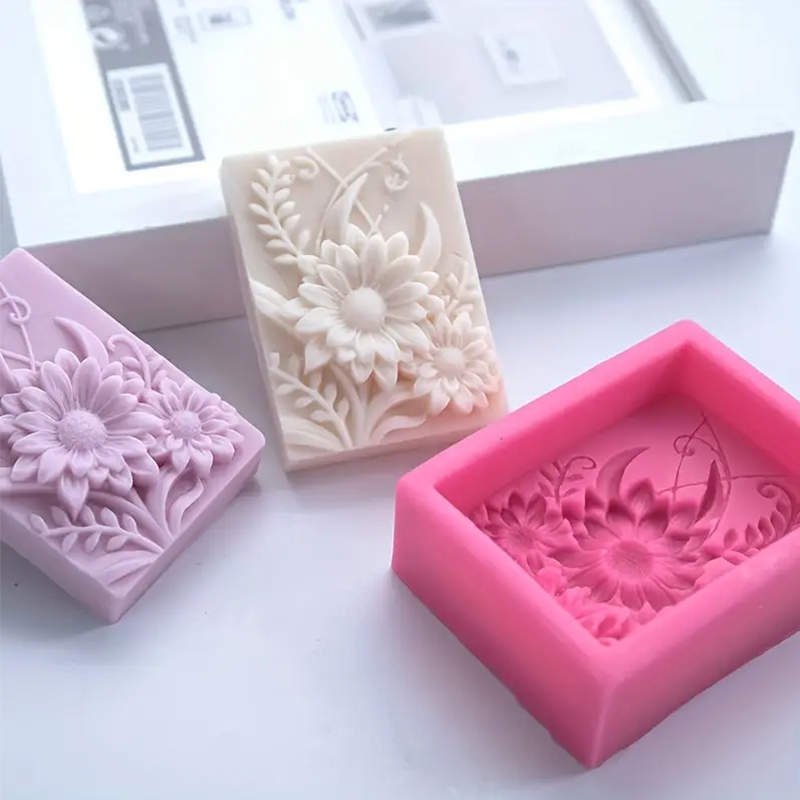 3D Flower Square Soap Silicone - Soap Making Scents ulasan dan harga