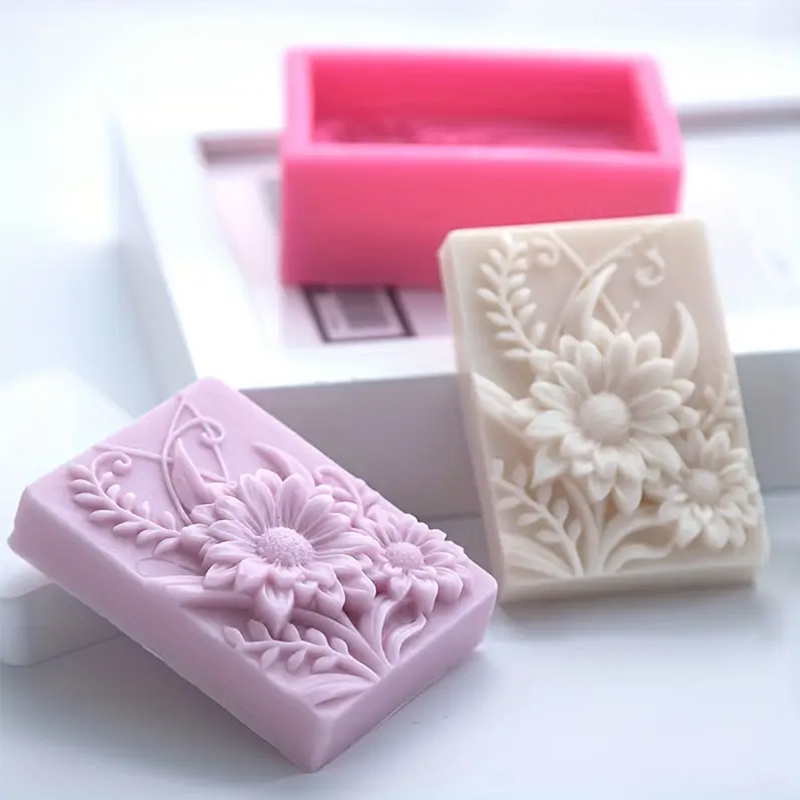 3D Flower Square Soap Silicone - Soap Making Scents ulasan dan harga