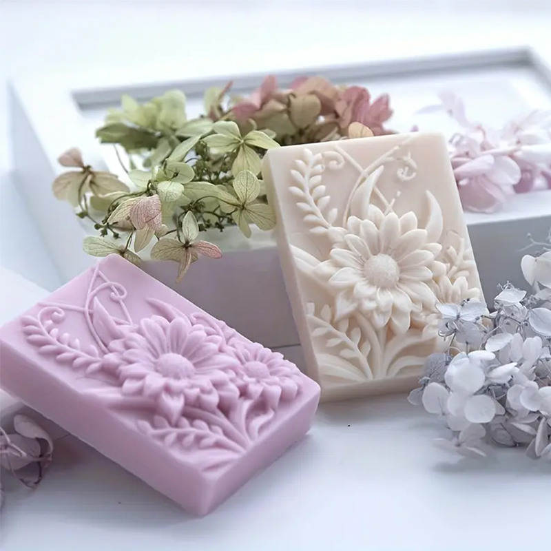 3D Flower Square Soap Silicone - Soap Making Scents ulasan dan harga