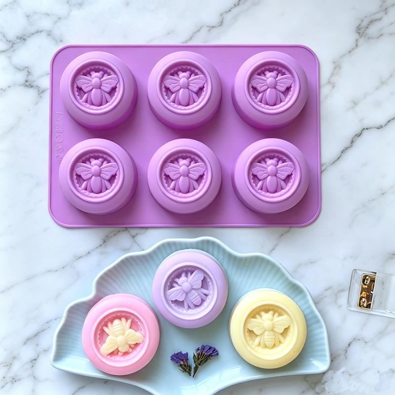 6 Cavity Round Bee Pattern Sil - Soap Making Scents ulasan dan harga