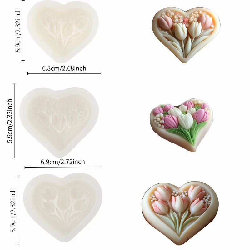 Silicone Mold for Heart-shaped - Soap Making Experiment ulasan dan harga