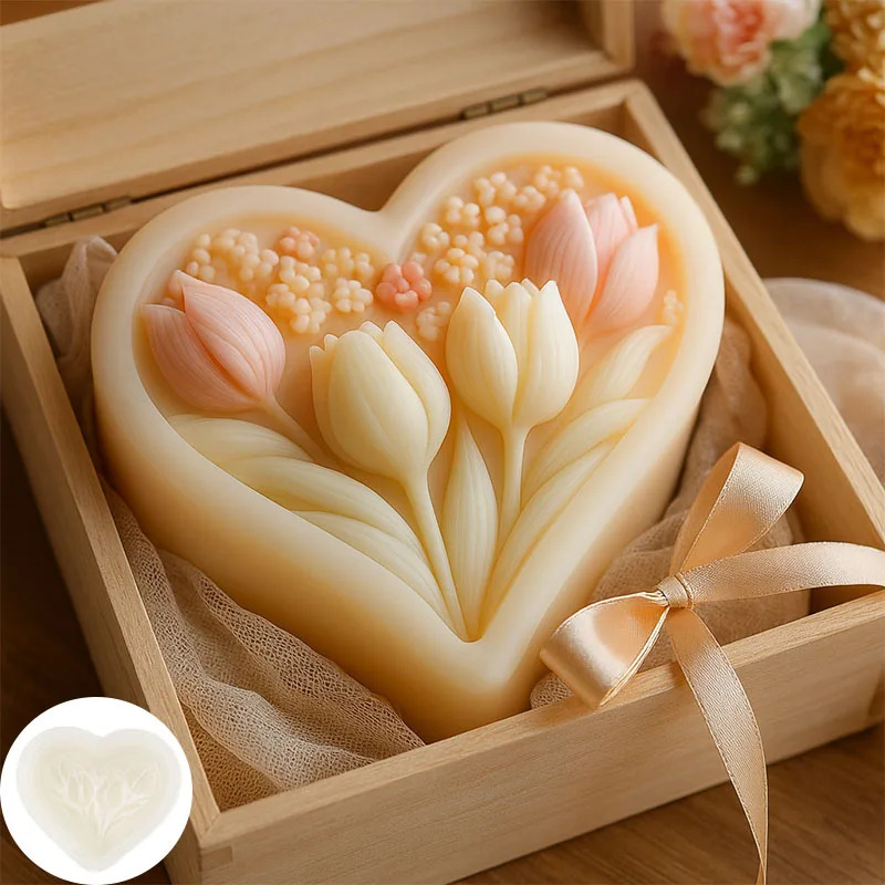 Silicone Mold for Heart-shaped - Soap Making Experiment ulasan dan harga
